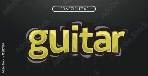 GUITAR Graffiti text effect, editable spray and street text style
