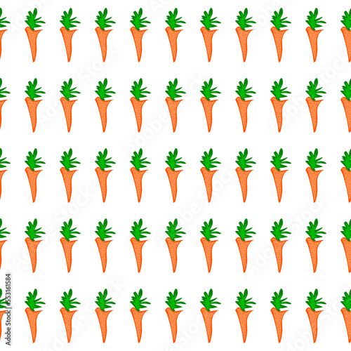 Carrot. Doodle illustration of carrots. Image for postcards and scrapbooking. Seamless pattern.