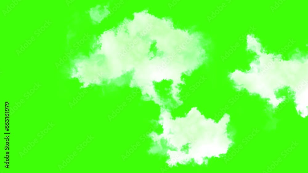 Realistic animated clouds moving on green screen background, lined clouds moving in the wind Realistic animated clouds moving on green screen background, lined clouds moving in the wind
