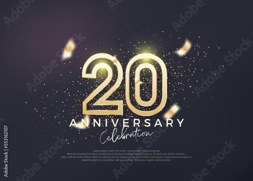 Gold line design for 20th anniversary celebration.