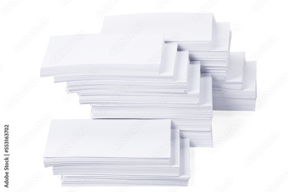 Stacks of paper sheets on white background Stacks of paper sheets on white background