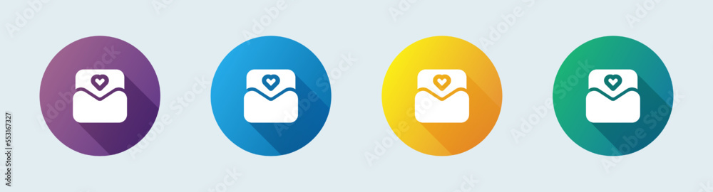 Letter solid icon in flat design style. Message signs vector illustration. Letter solid icon in flat design style. Message signs vector illustration.