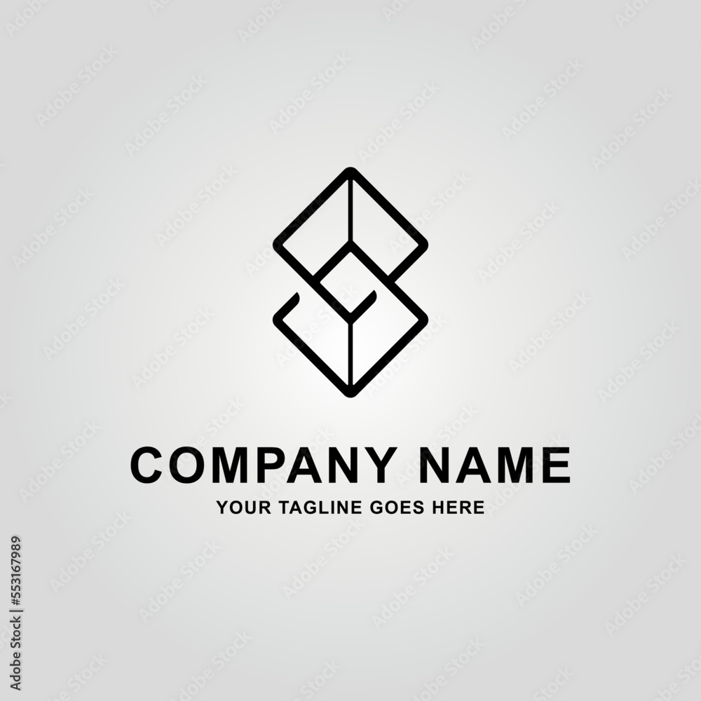 Logotipo minimalista para empresa tecnológica, empresa constructora e inmobiliaria