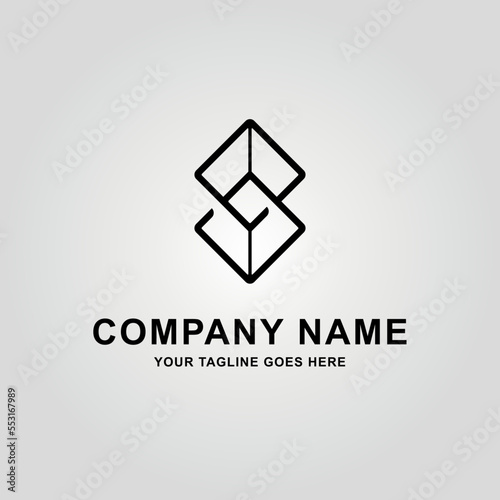 Logotipo minimalista para empresa tecnológica, empresa constructora e inmobiliaria