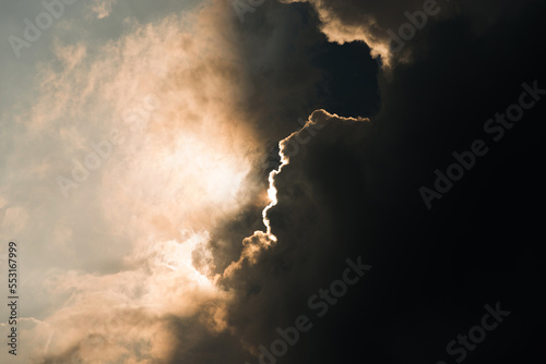 Photography Rays of light shining through dark clouds