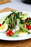 Salad plate with asparagus