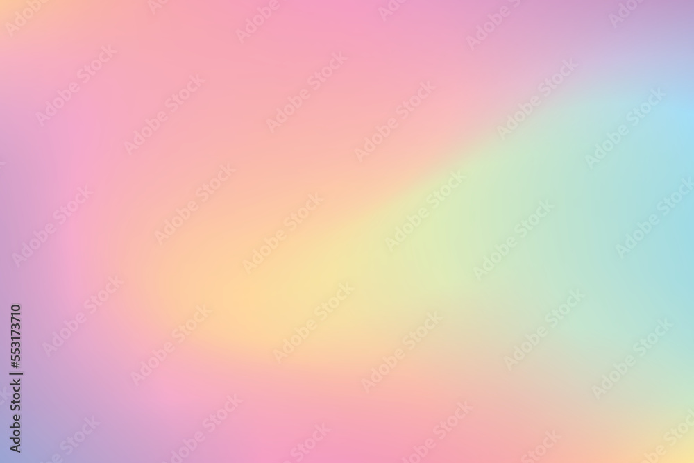Holographic gradient neon vector illustration. Fashionable pastel rainbow unicorn background. Hologram colors liquid background. Translucent gradient neon holographic backdrop shimmer print.
