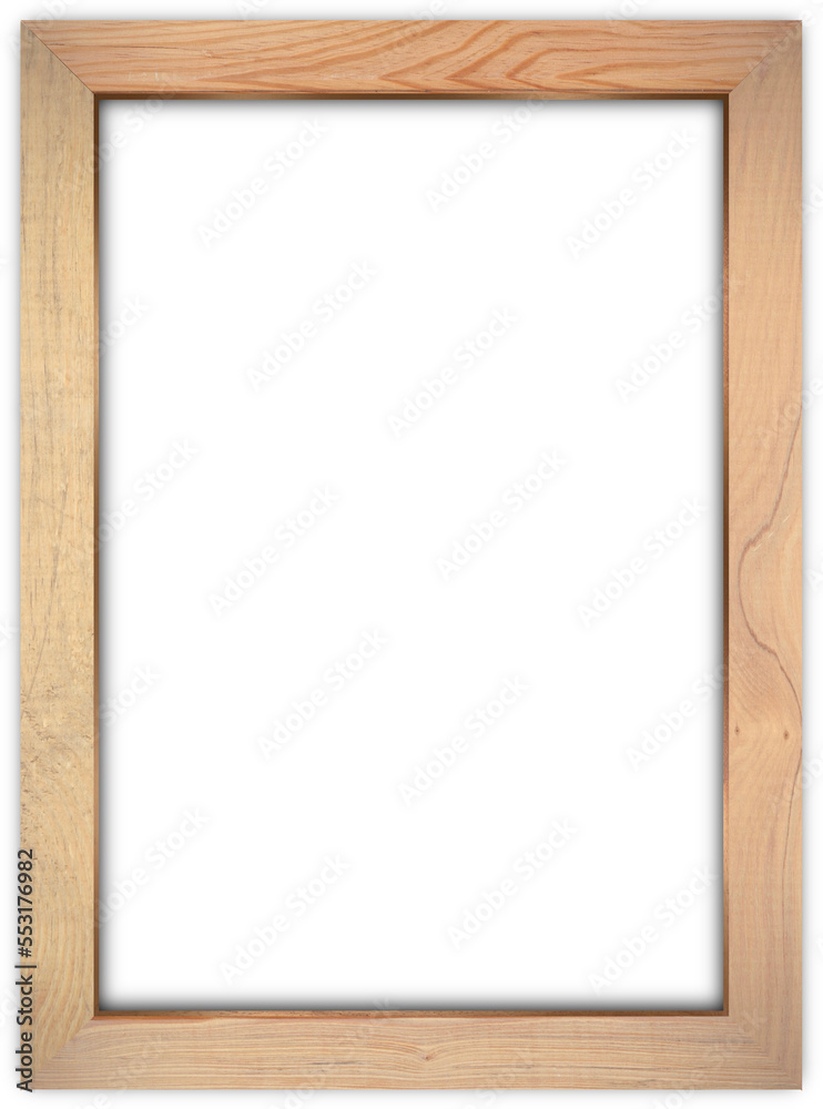 wooden photo frame with shadow