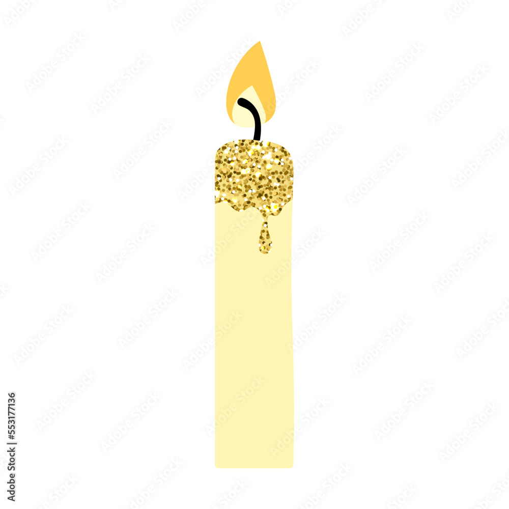 Christmas candle icon. Festive candle Christmas candle icon. Festive candle