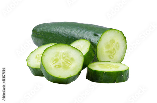 cucumber sliced isolated on transparent png photo