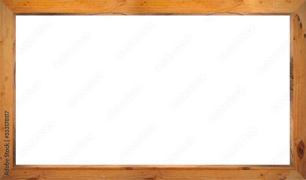 Rectangular wooden picture frame with empty space