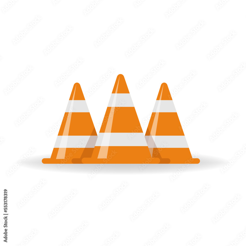 Traffic cone, traffics cones isolated, traffic cone vector, orange traffic cones