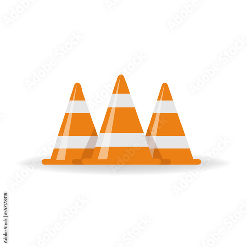 Obraz na płótnie Traffic cone, traffics cones isolated, traffic cone vector, orange traffic cones w salonie