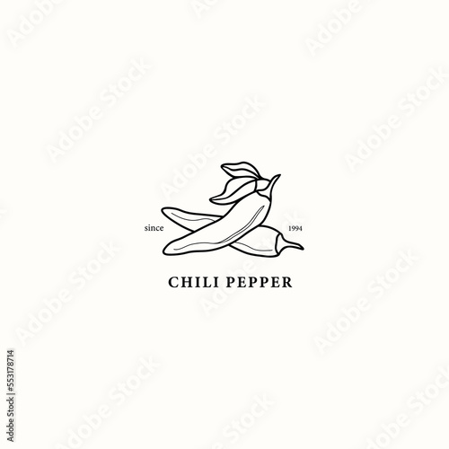 Line art chili pepper illustration