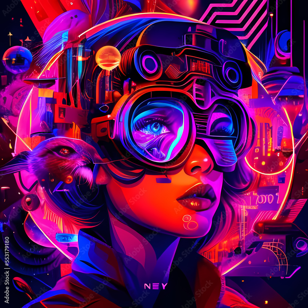 Fototapeta premium Fantastic Illustration: A Dreamlike Scene of Fantasy and Glow