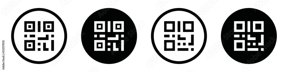 QR code icon. Barcode scan icon, vector illustration QR code icon. Barcode scan icon, vector illustration