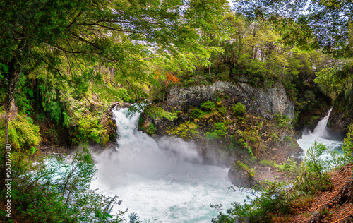 beautiful river in nahuel huapi national park, argentina photo