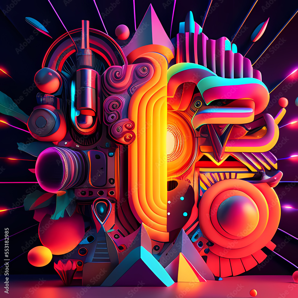 Fantastic Illustration: A Dreamlike Scene of Fantasy and Glow Fantastic Illustration: A Dreamlike Scene of Fantasy and Glow