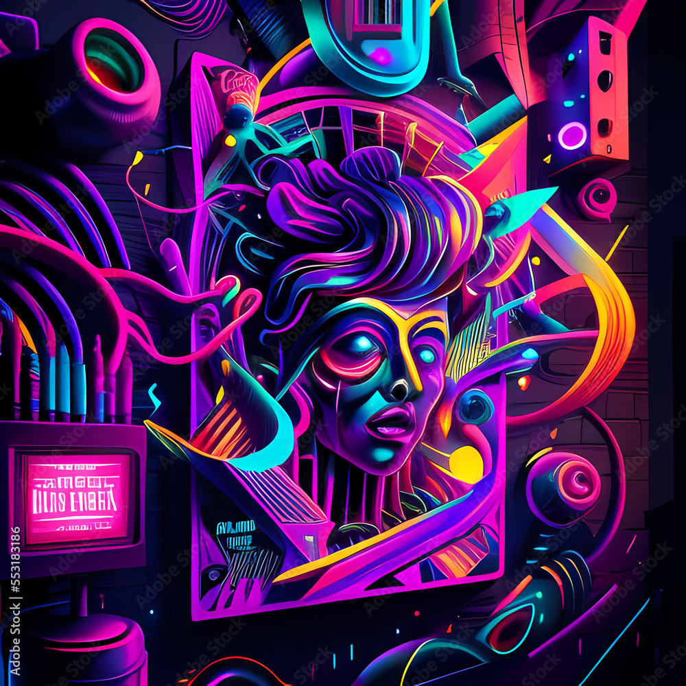 Fototapeta premium Fantastic Illustration: A Dreamlike Scene of Fantasy and Glow