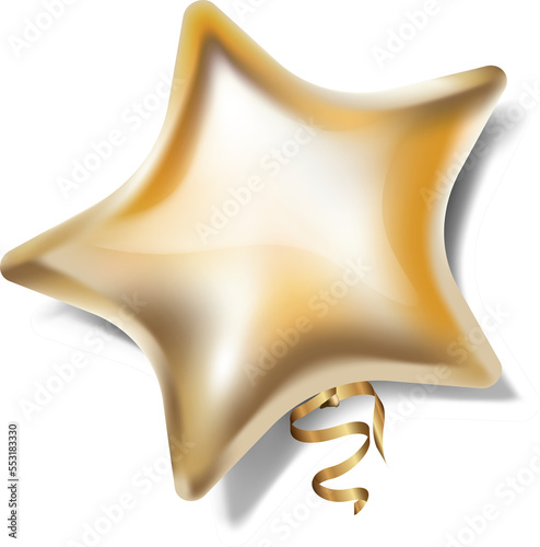 3D gold star balloon