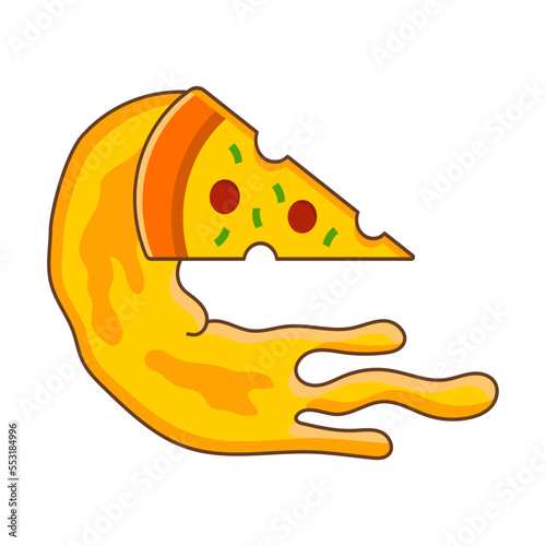 Flying pizza icon vector