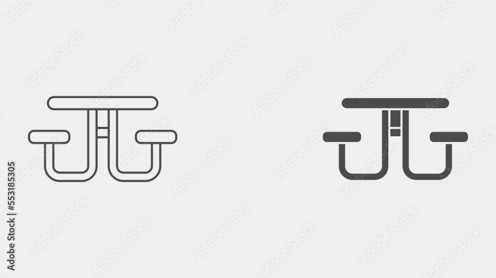 Camping table vector icon sign symbol Camping table vector icon sign symbol
