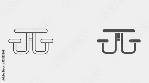 Camping table vector icon sign symbol
