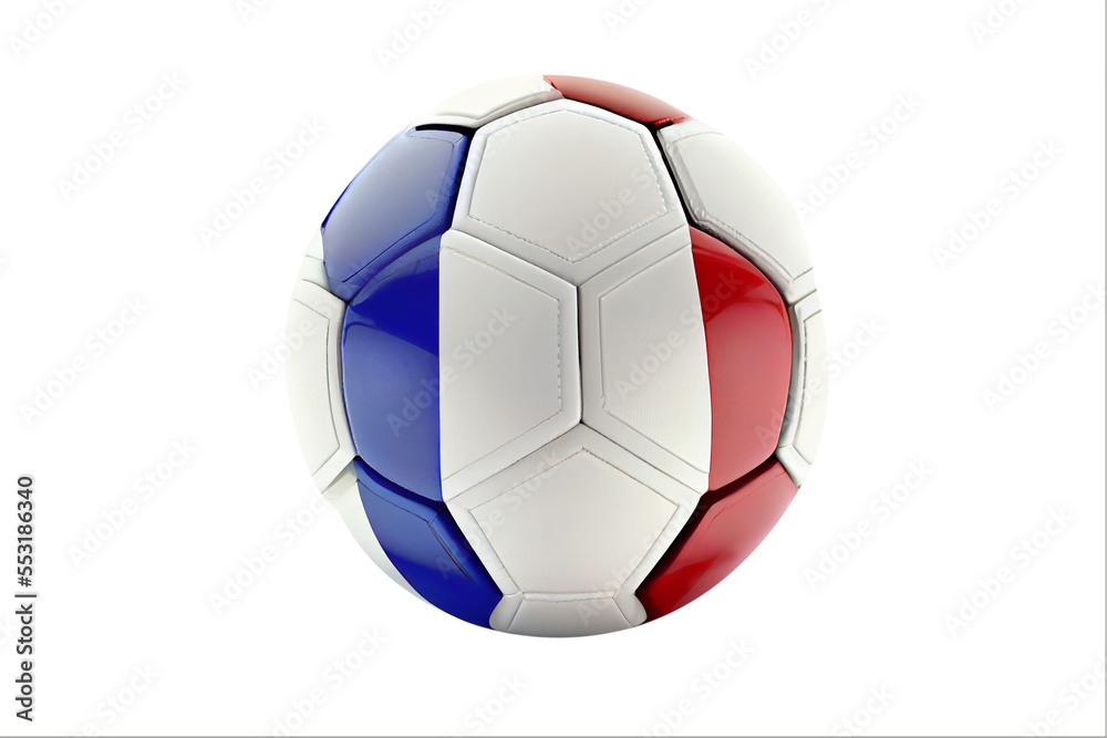 Soccer ball france 3d image French national flag on the ball ai generated Soccer ball france 3d image French national flag on the ball ai generated