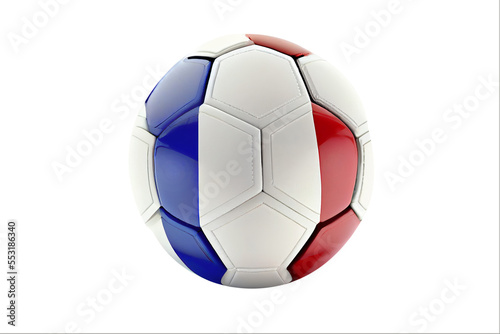Soccer ball france 3d image French national flag on the ball ai generated