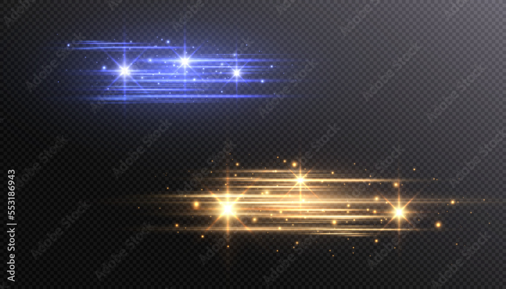 Light effects set of light lines isolated on transparent background ...