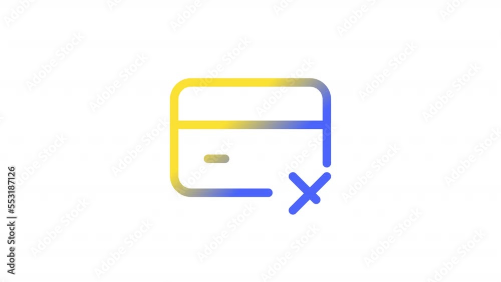 Animated error gradient ui icon. Payment failure. Transaction failed ...