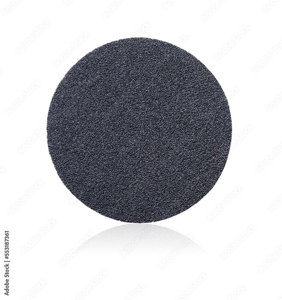 Sandpaper Rounded Sandpaper. Round sanding paper with Velcro, isolated on white ...