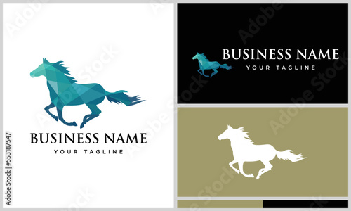 polygonal full color horse logo