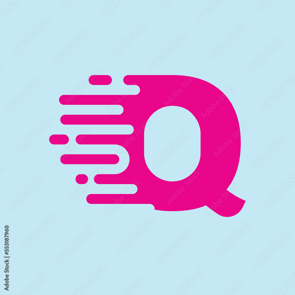 Fast Speed Motion Circuit Style Logo Letter of Q
Fast Speed Motion Circuit Style Logo Letter of Q