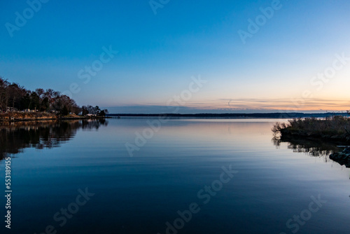 Broomes Island, Maryland Usa A view over the Patuxent river at sunset. photo