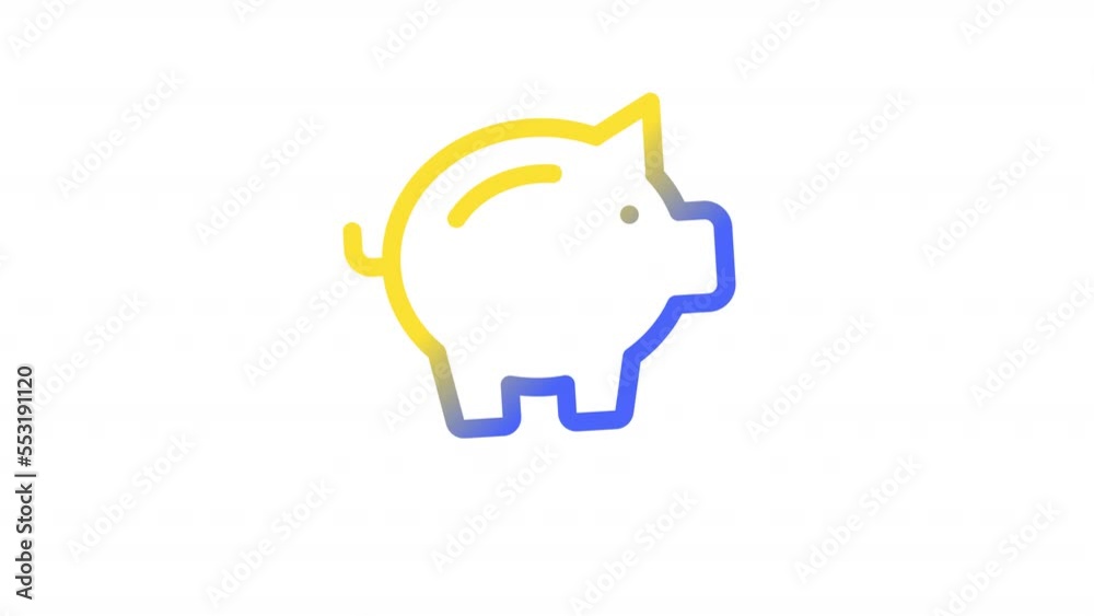 Animated piggy bank gradient ui icon. Personal account. Seamless loop HD video with alpha channel on transparent background. Line color user interface symbol motion graphic animation Animated piggy bank gradient ui icon. Personal account. Seamless loop HD video with alpha channel on transparent background. Line color user interface symbol motion graphic animation