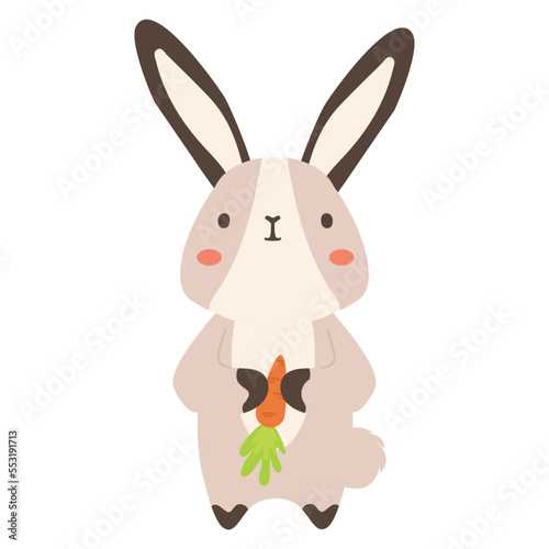Adorable bunny eating a carrot © focus_bell