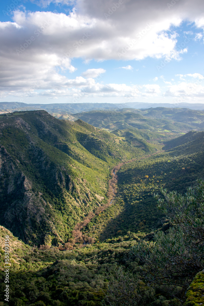 Fototapeta premium Flumendosa river canyon from Taccu Piccinnu viewpoint, Orroli, Sardinia, Italy