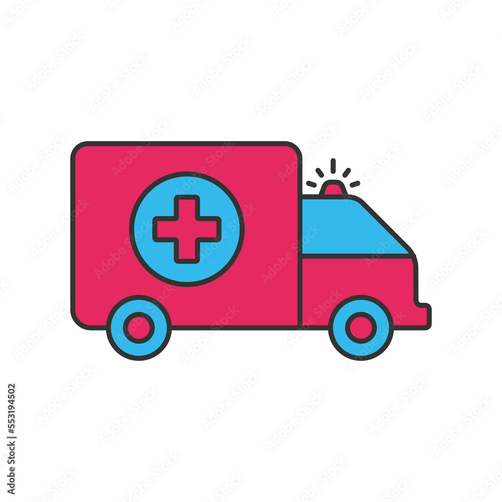 Ambulance two color universal icon ui ux element sign. Ambulance two color universal icon ui ux element sign.