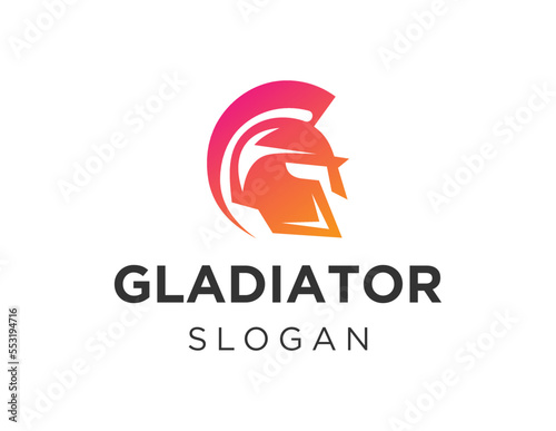 Logo design about Gladiator on white background. created using the CorelDraw application.