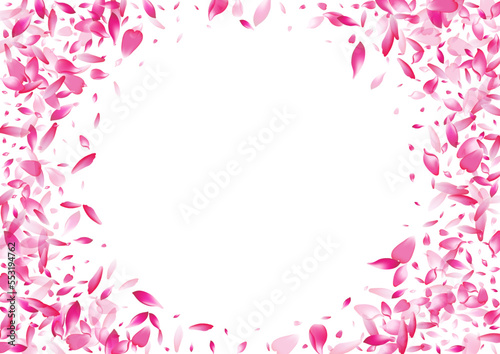 White Peach Petal Vector White Background. Purple