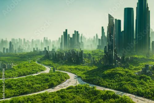 future smart cities, sustainable citys, sustainble highrises with lush planting