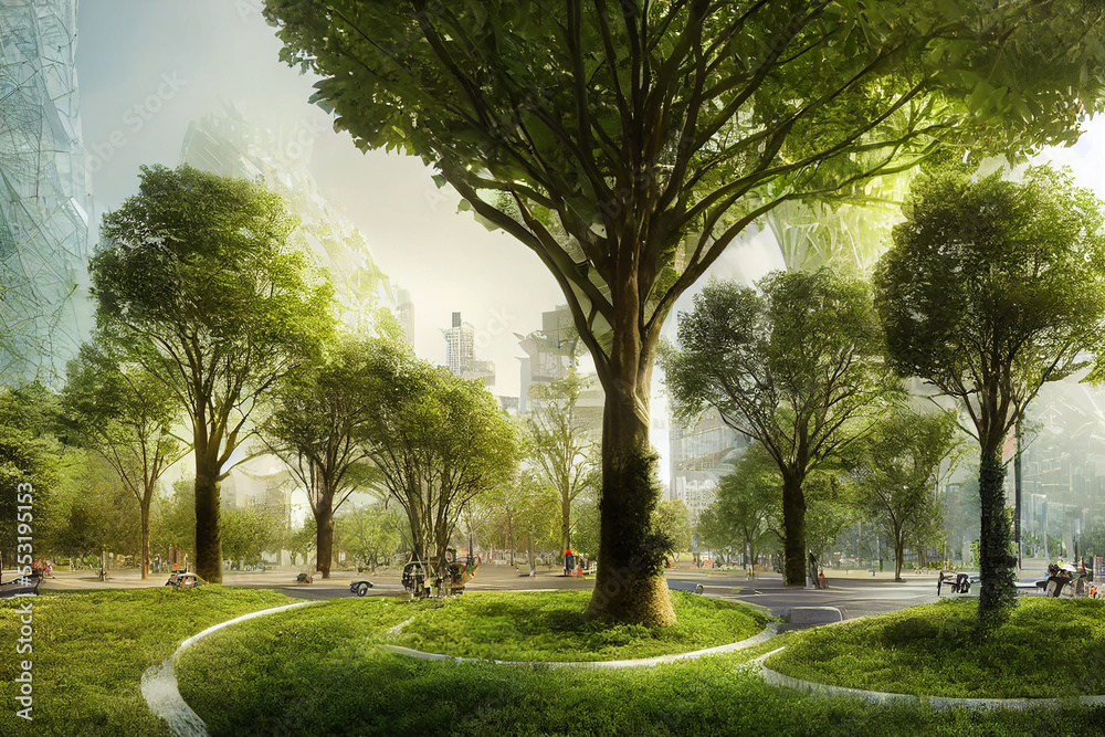 future smart cities, sustainable citys, sustainble highrises with lush planting future smart cities, sustainable citys, sustainble highrises with lush planting