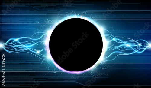 Vector frame for text with electrical discharges