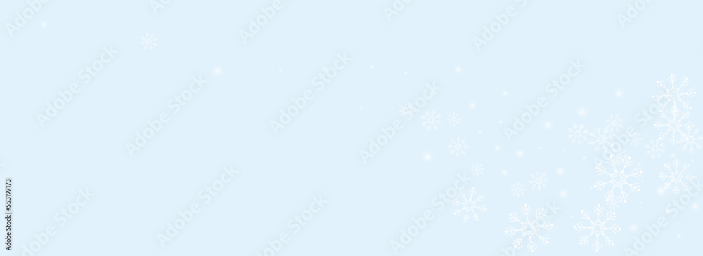 Golg Snowflake Vector Panoramic Blue Background. Golg Snowflake Vector Panoramic Blue Background.