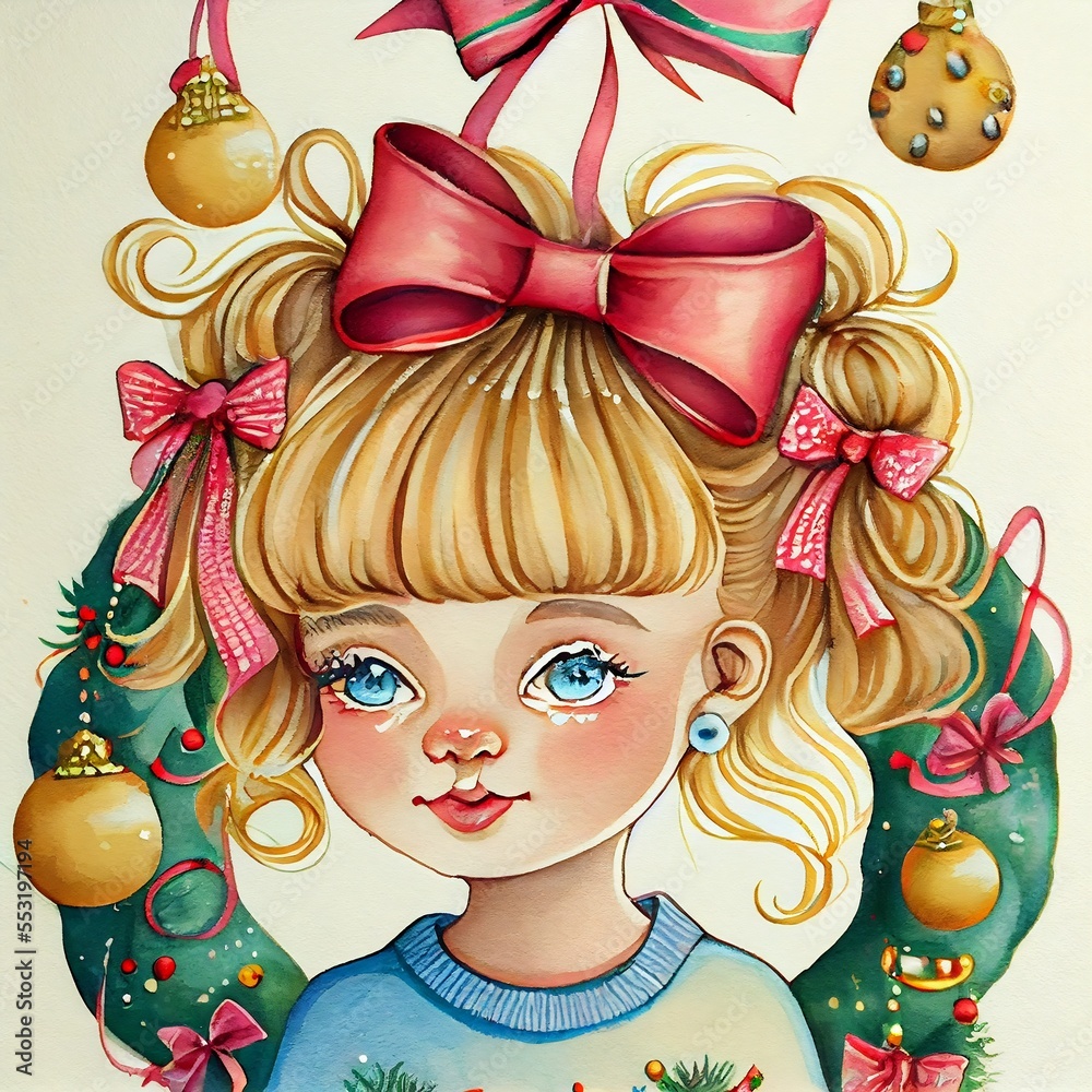 cute little girl - Christmas card cute little girl - Christmas card