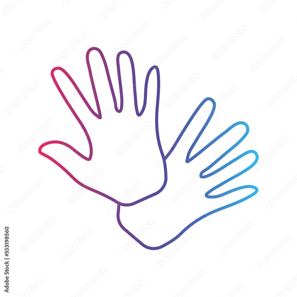 Glove line gradient universal icon ui ux element sign. Glove line gradient universal icon ui ux element sign.