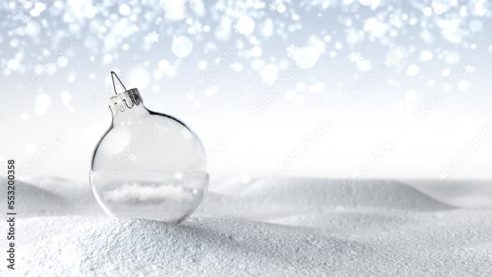 4k Video Cloud in Christmas glob in the snow. Prores 4444.