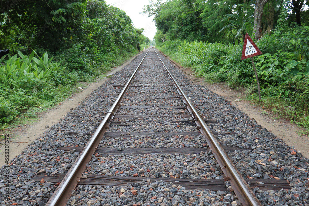 Fototapeta premium Narrow gauge railway on ground
