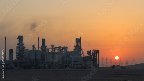 heavy Industry during sun rise time 